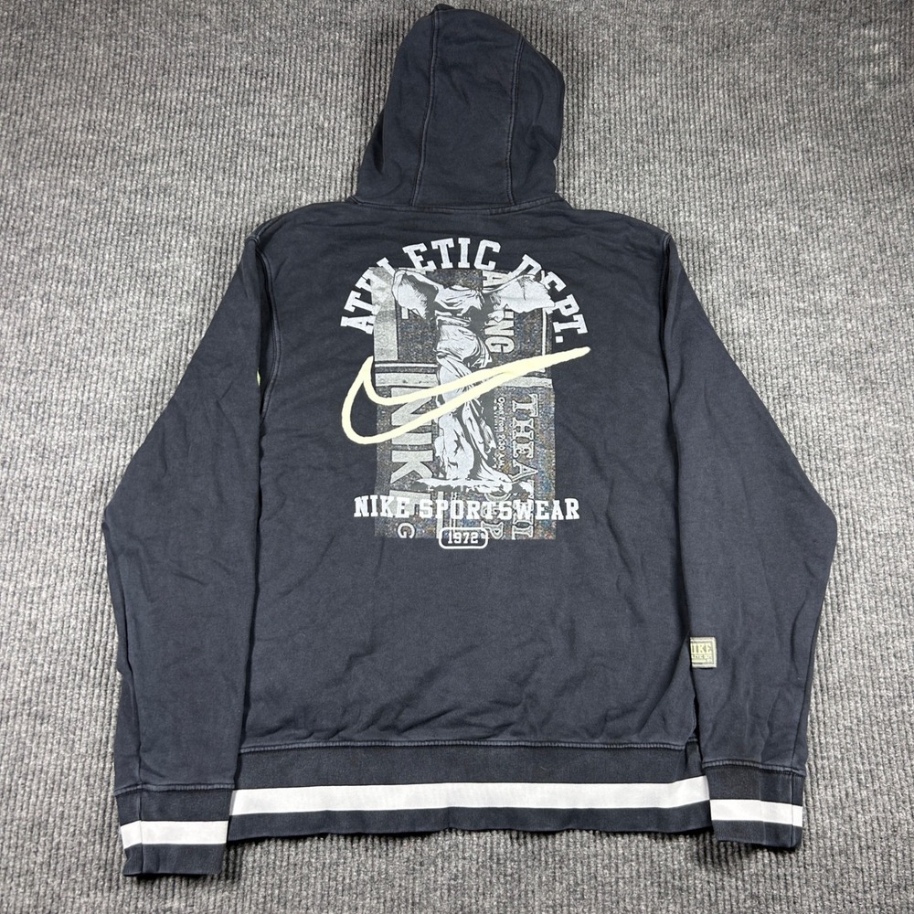 Nike Hoodie Mens L Sportswear Athletic Dept Black Graphic Athletic DC3546-010